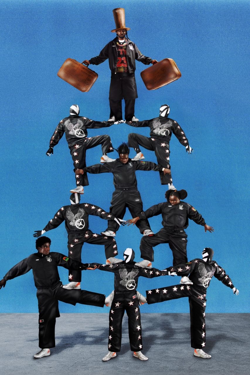 Free The Youth members forming a human structure for the Jordan Brand campaign