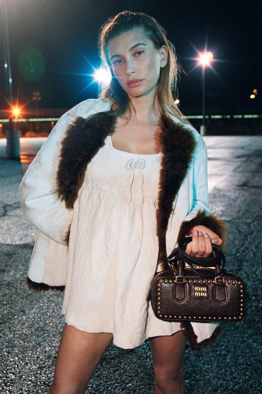 Hailey Bieber, Miu Miu, FW26, Campaigns, fahsion, models, Xiao Wen Ju, clothes, trapper hats