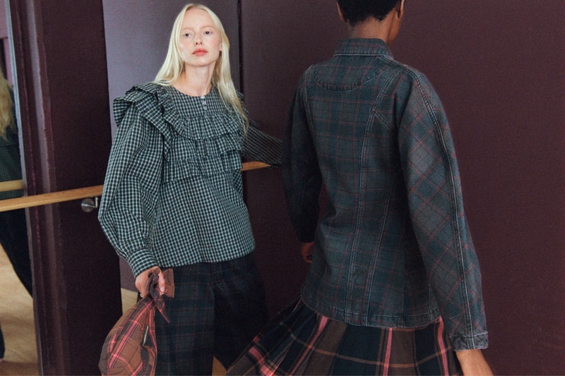 Damson Madder, collections, fashion, clothes, fall, autumn, puffer jackets, plaid, tote bags, hats, ruffles