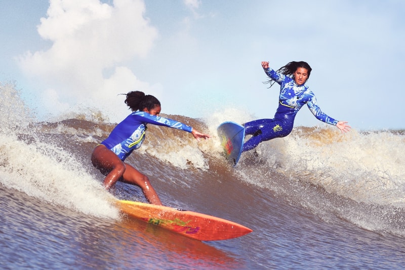 farm rio, rip curl, brazil, amazon rainforest, bikini, swimwear, model, surfing