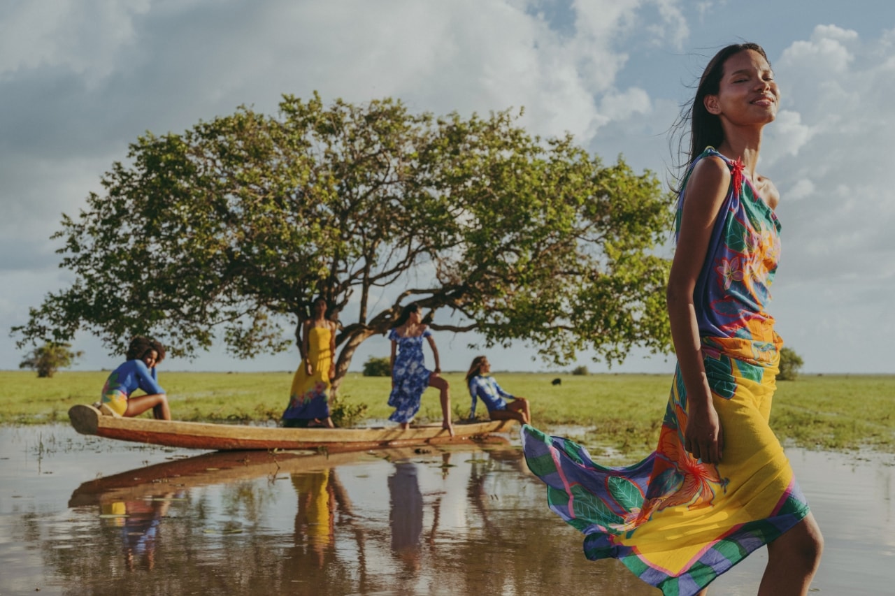 farm rio, rip curl, brazil, amazon rainforest, bikini, swimwear, model, surfing