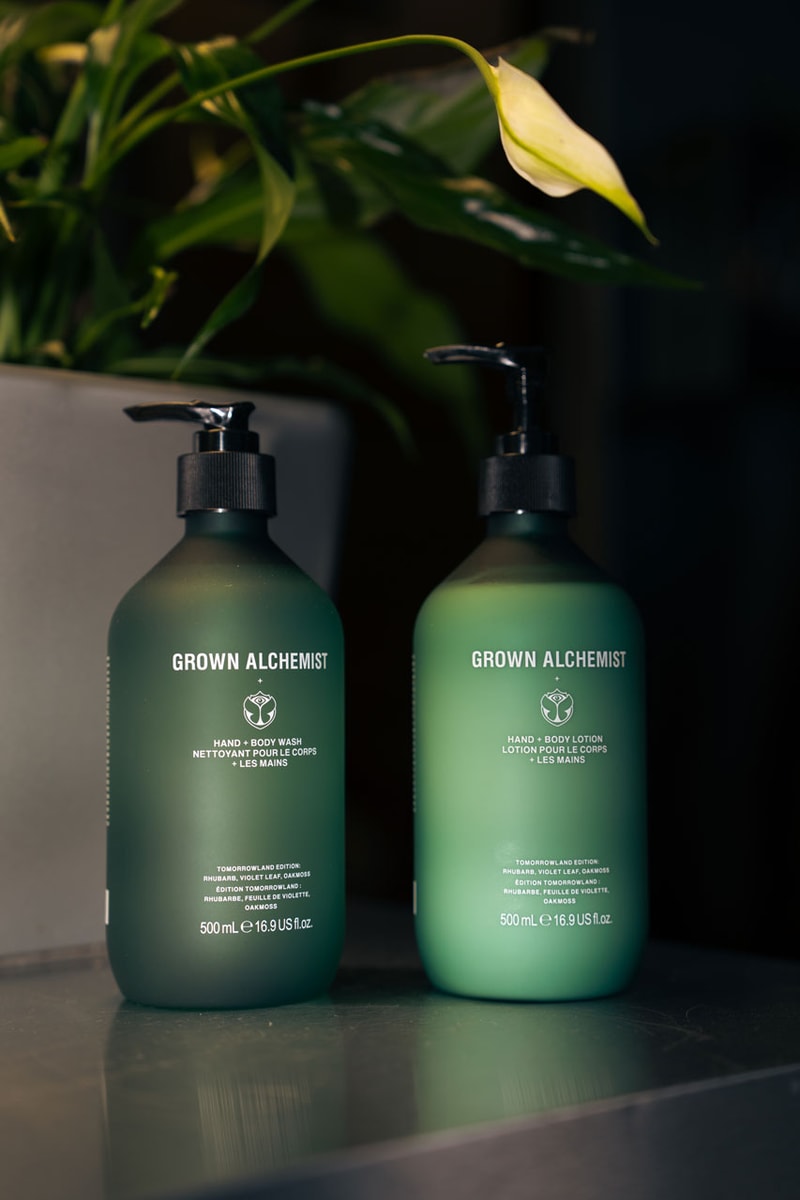 grown alchemist tomorrowland spa wellness festivals hair skin belgium activation reset your rhythm cooling mist products collection 