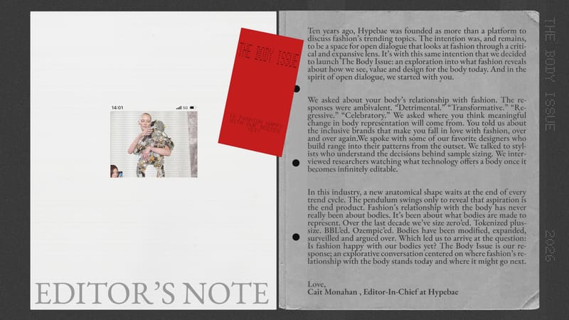 schiaparelli, editor's note, fashion body, trend report, ozempic, BBL, sample size