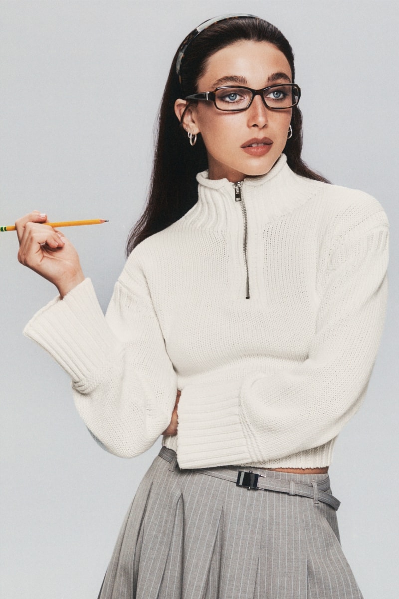 Emma Chamberlain, J.Crew, campaigns, fashion, clothes, knitwear, rollneck, sweater