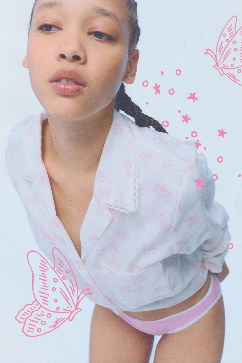 Cou Cou, Sandy Liang, collaboration, collection, fashion, campaign, underwear, knickers, tanks, clothes, model