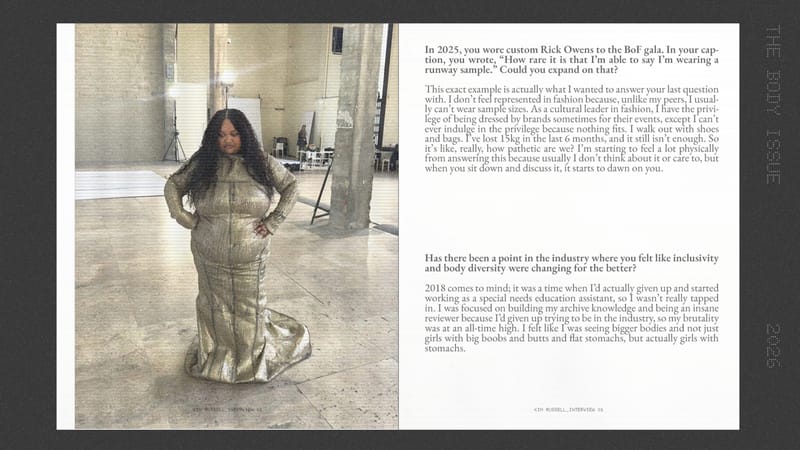 fashion expert, interview, trends, Kim Russell, plus size model, rick owens, bottega veneta