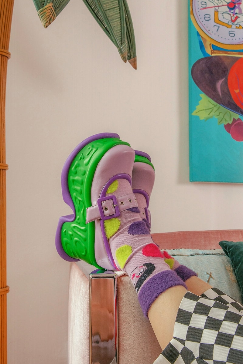 Fluevog, John Fluevog, Atsuko Okatsuka, Footwear, heels, Comedians, Whimsical Footwear, Whimsy, Fashion, Collaborations, Platform Shoes, Campaigns