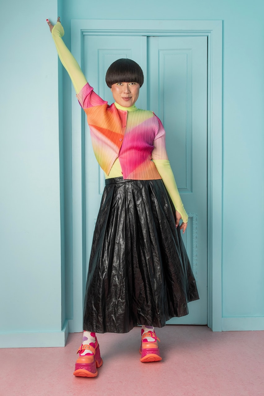 Fluevog, John Fluevog, Atsuko Okatsuka, Footwear, heels, Comedians, Whimsical Footwear, Whimsy, Fashion, Collaborations, Platform Shoes, Campaigns