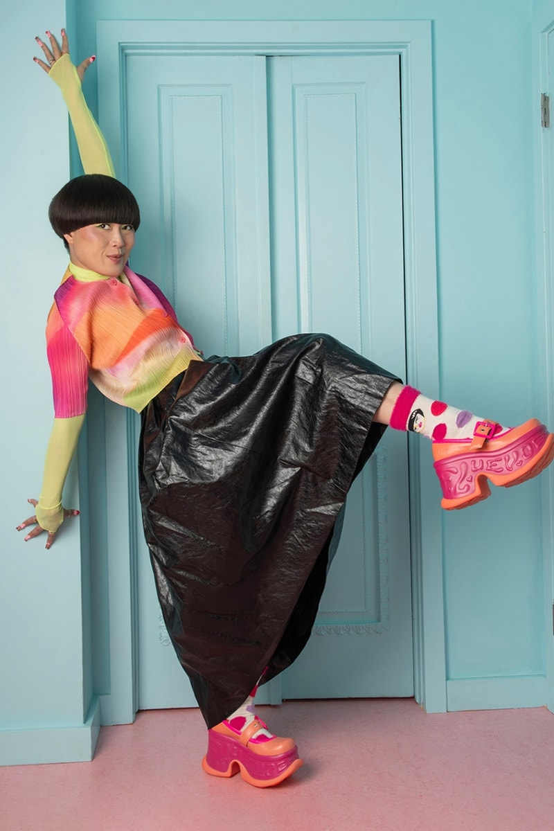 Fluevog, John Fluevog, Atsuko Okatsuka, Footwear, heels, Comedians, Whimsical Footwear, Whimsy, Fashion, Collaborations, Platform Shoes, Campaigns