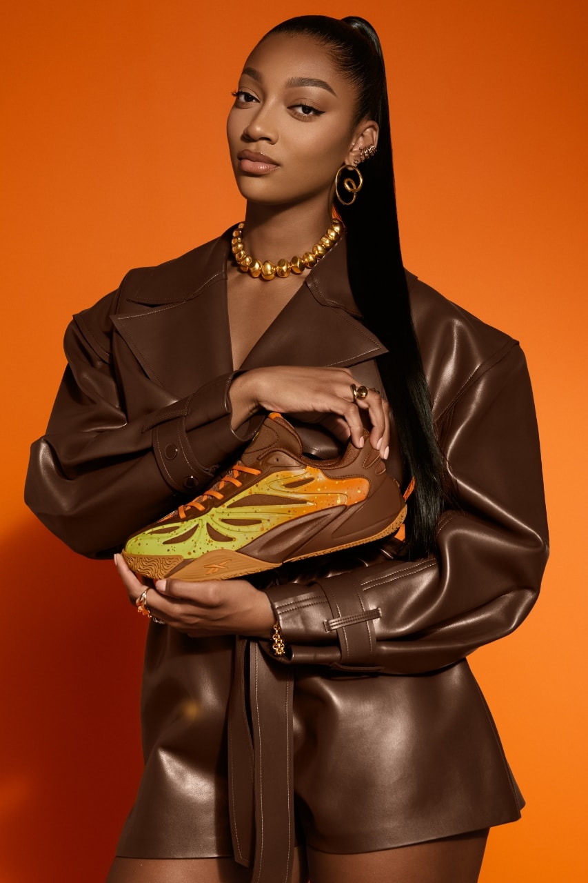 Angel Reese, Reebok, Angel Reese 1, REESE'S Pieces, REESE'S, Collaborations, Chocolate, sneakers, Footwear, Basketball, Basketball Shoes, Footwear News