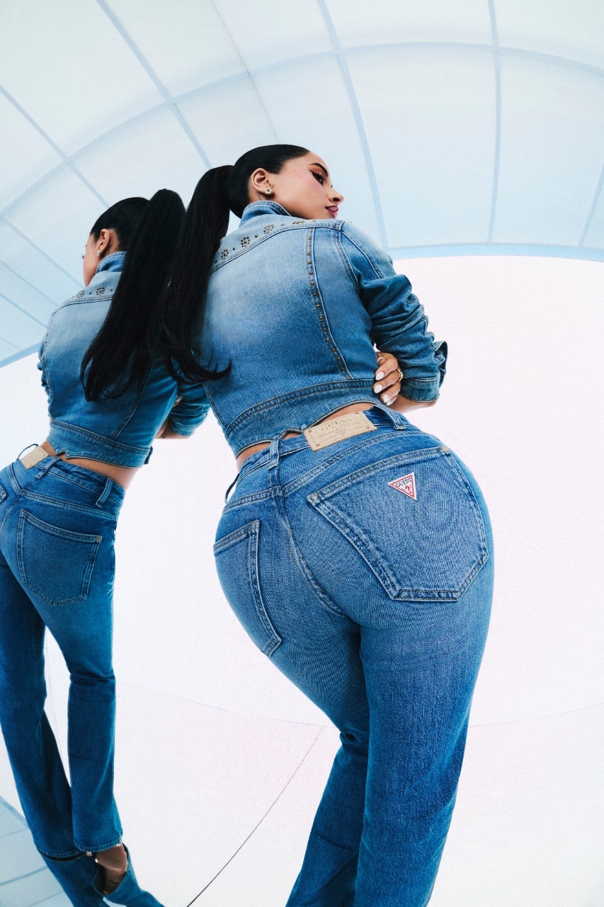 GUESS, jeans, denim, becky g, model, girl, low rise jeans, fashion, clothes, campaigns