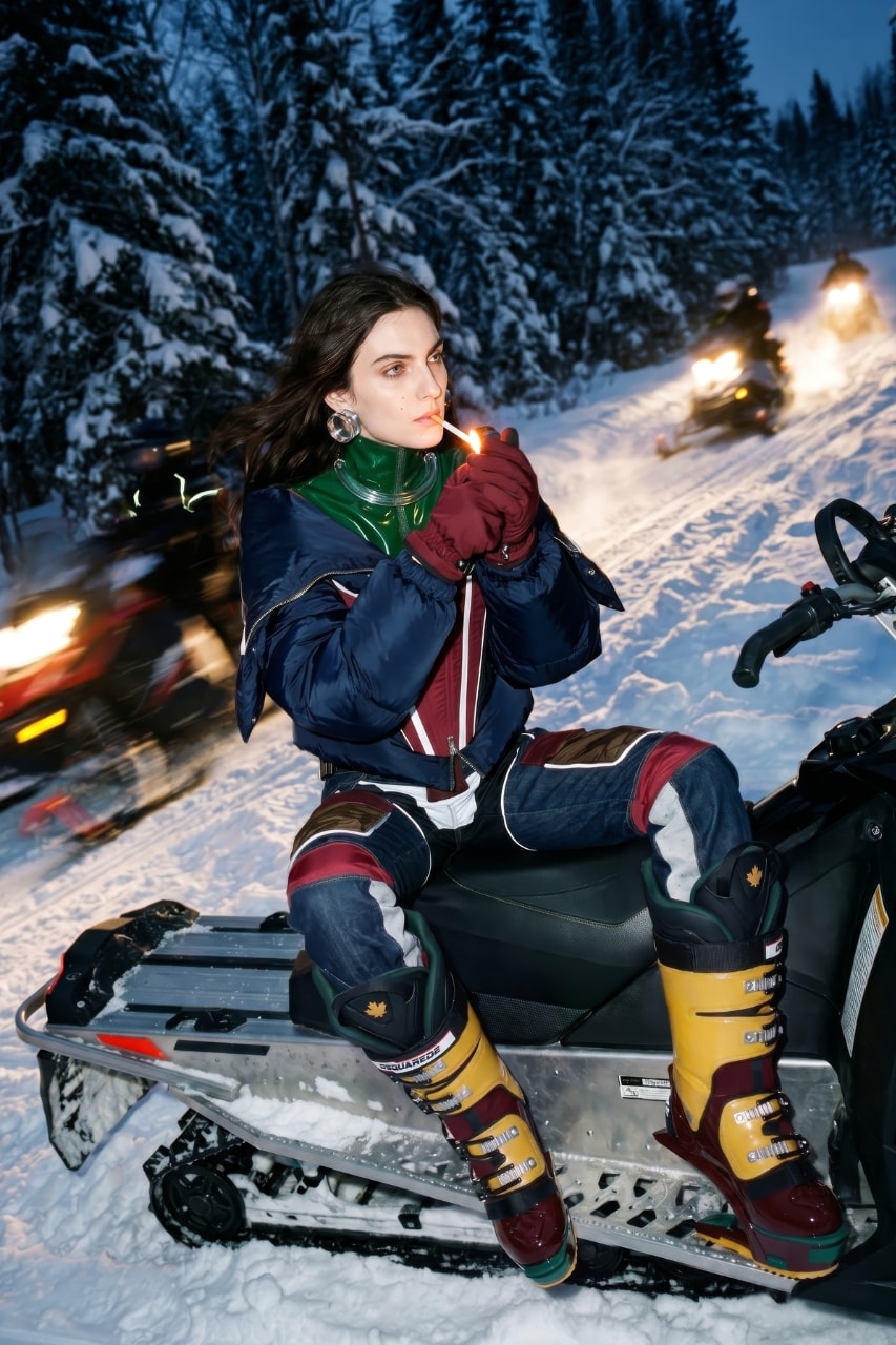 Dsquared2 , skiing, snow, slopes, ski boots, clothes, campaigns, models, fashion, winter