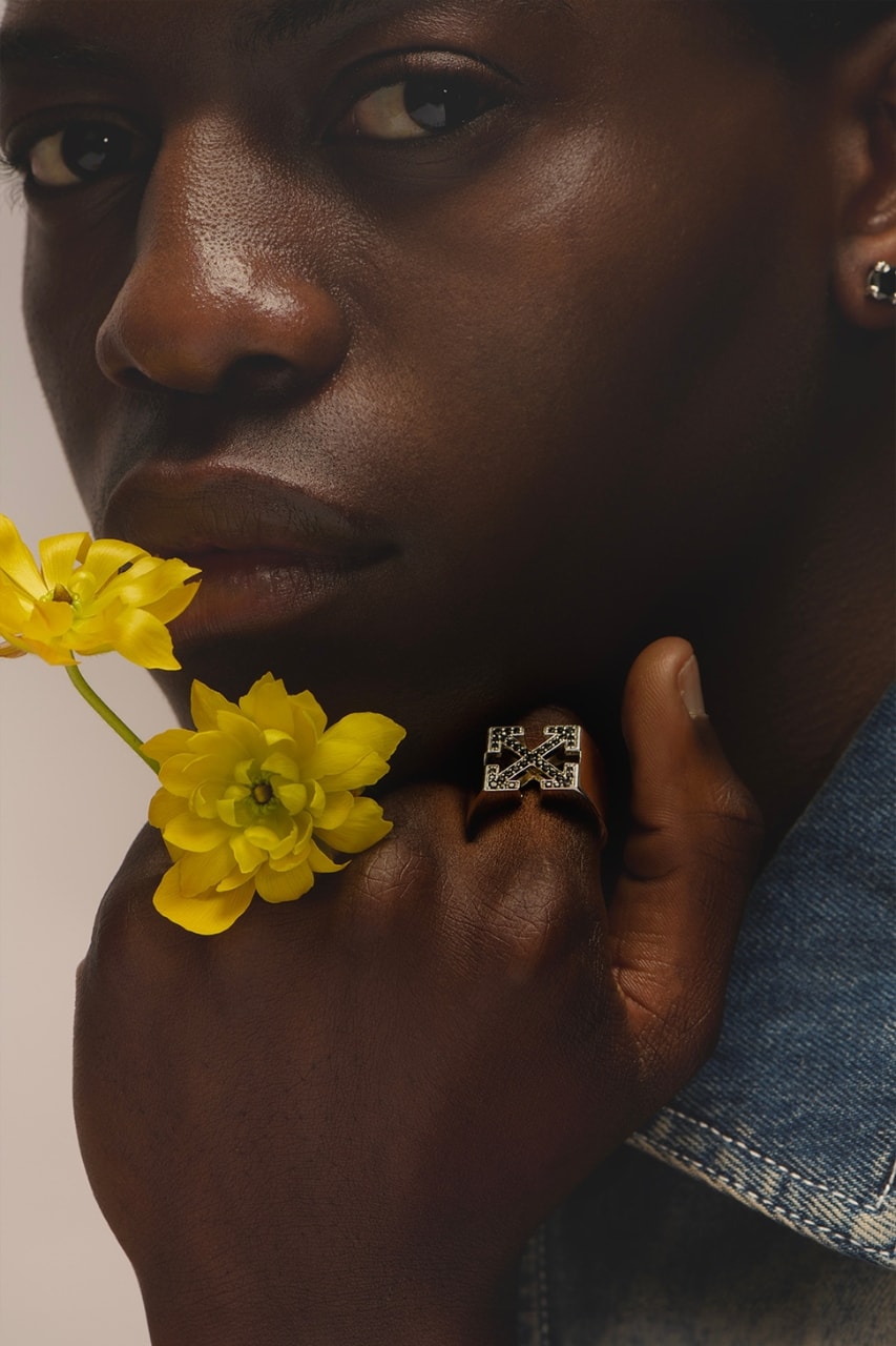 Off-White, jewelry, diamonds, necklace, rings, earrings, model, accessories, campaigns