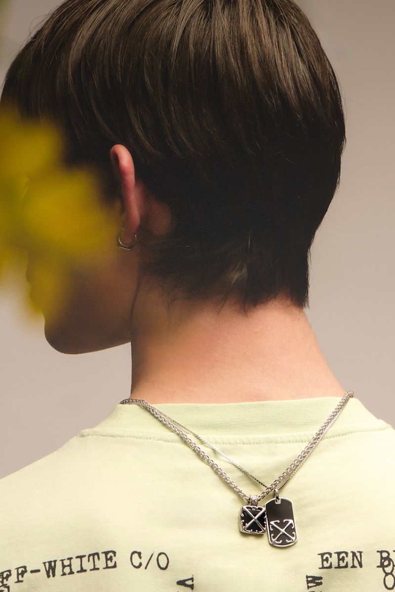 Off-White, jewelry, diamonds, necklace, rings, earrings, model, accessories, campaigns