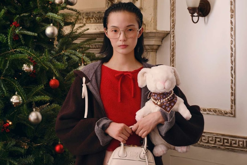 Gigi Hadid, miu miu, campaigns, fashion, holidays, festive, christmas, fashion, clothes, momo