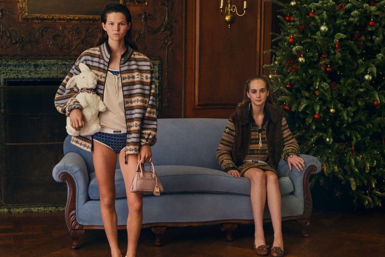 Gigi Hadid, miu miu, campaigns, fashion, holidays, festive, christmas, fashion, clothes, momo
