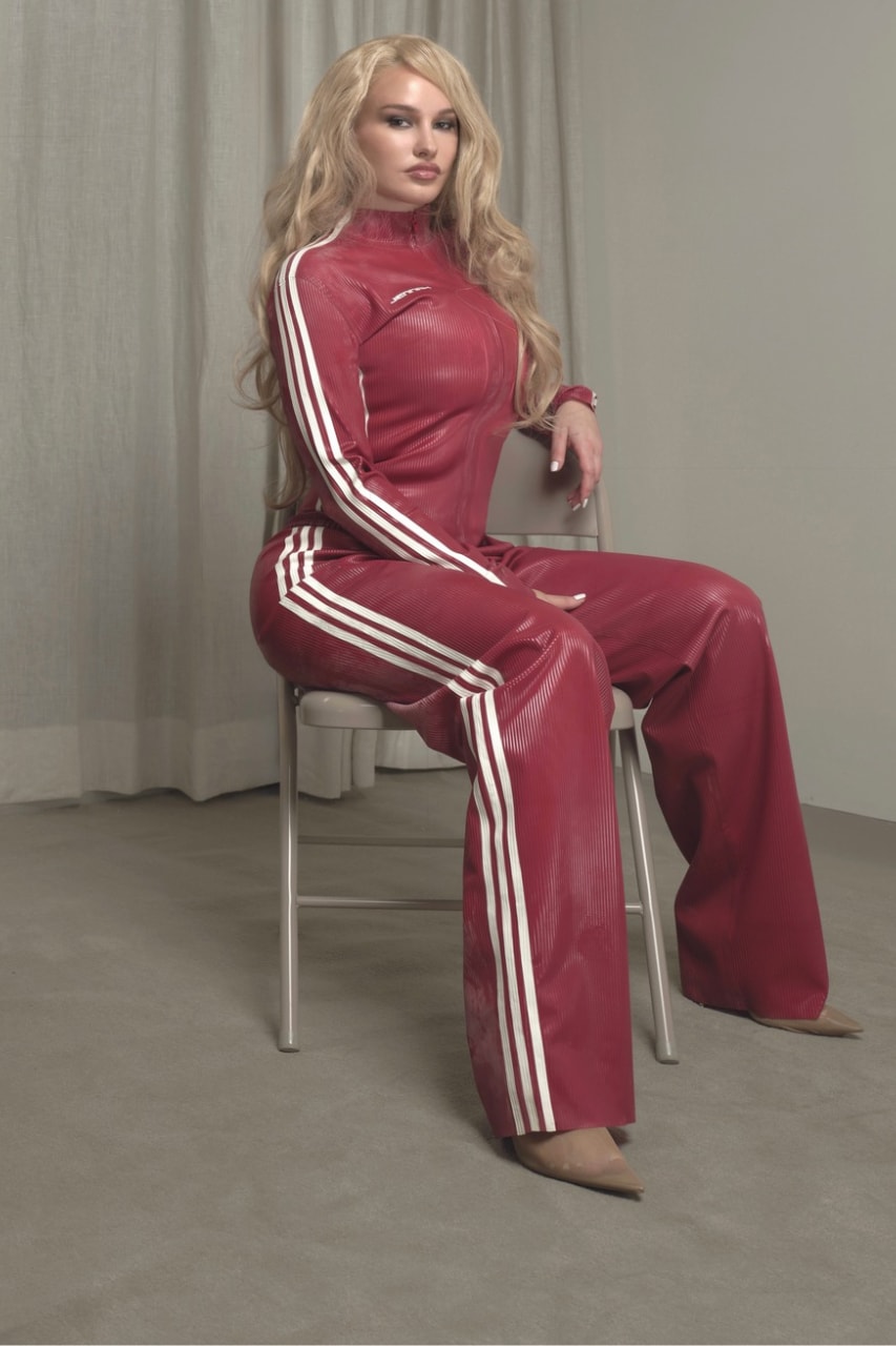 JENNAX, Adidas, collaborations, tracksuits, Los Angeles, Latex, Latex fashion, Latex clothing, Emerging Designers, Firebird Tracksuit