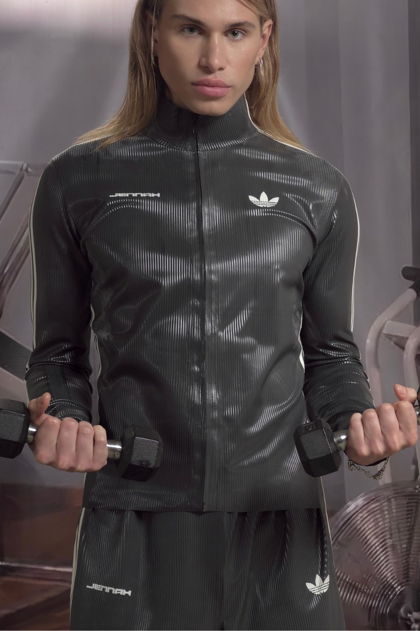 JENNAX, Adidas, collaborations, tracksuits, Los Angeles, Latex, Latex fashion, Latex clothing, Emerging Designers, Firebird Tracksuit