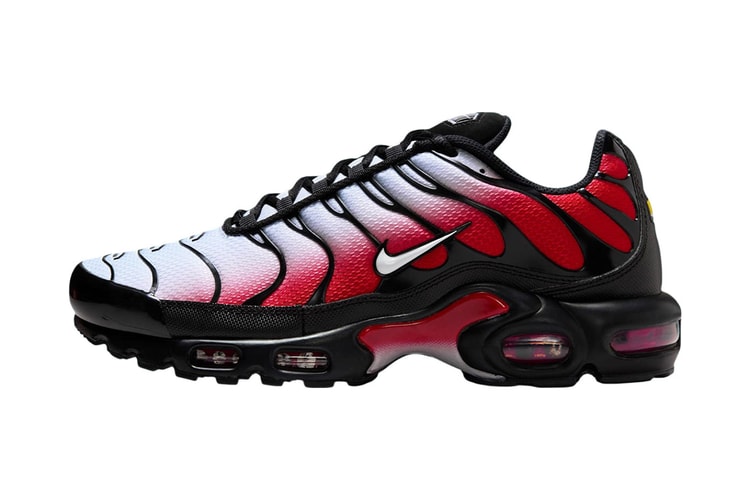 Nike Air Max Plus Apresenta Gradiente Ardente de Vermelho para Branco