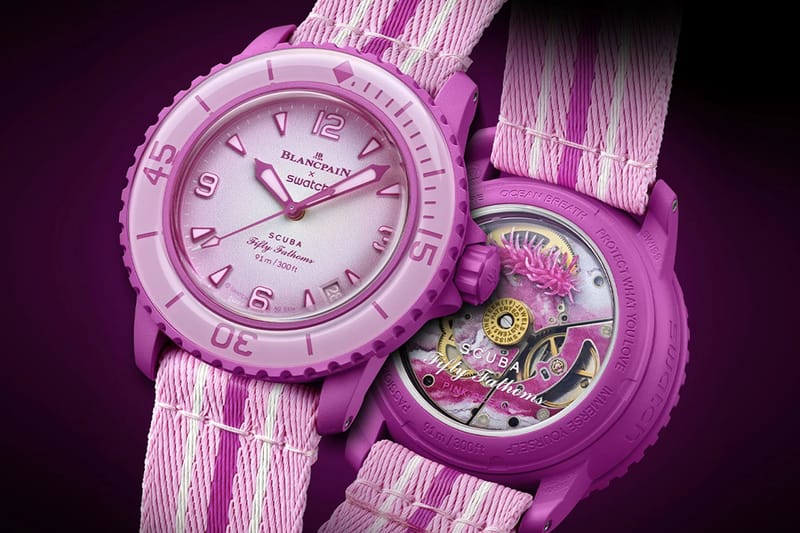 Novo Swatch e Blancpain Scuba Fifty Fathoms em Rosa Bubblegum