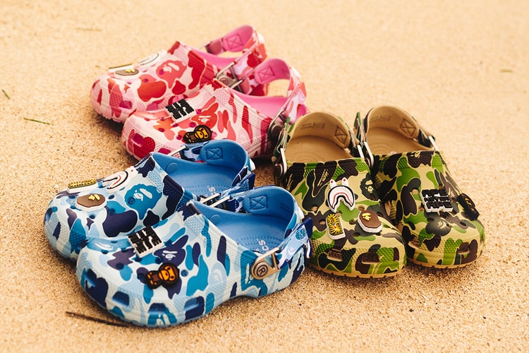 O icônico 'ABC Camo' da BAPE no Crocs Classic Clog