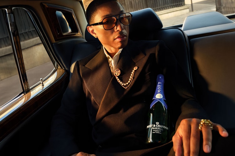 Pharrell celebra seu aniversário com garrafas Moët & Chandon com laço