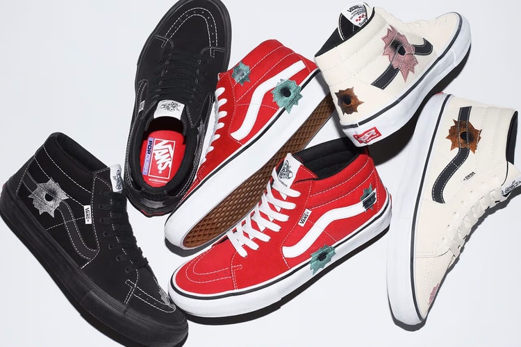 O Vans Skate Grosso Mid da Supreme Finalmente é Lançado Neste Fim de Semana