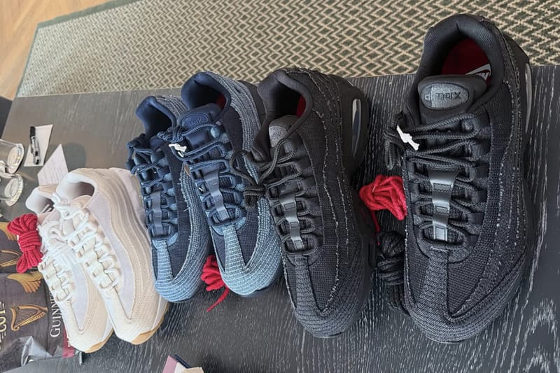 Primeira prévia da colaboração Levi's x Nike Air Max 95 em tênis e roupas