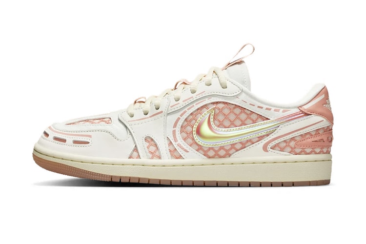 O Air Jordan 1 Low Method of Make V3 “Sail/Washed Coral” brilha com Swooshes iridescentes
