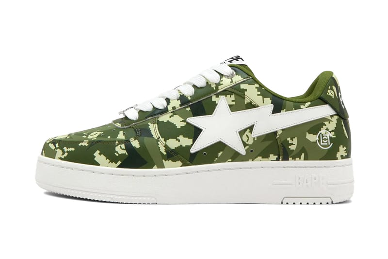 CLOT e BAPE reatam parceria em drop de tênis BAPESTA com dupla camuflagem