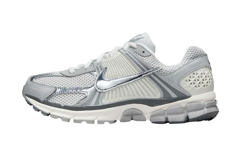 Nike turbinou o Zoom Vomero 5 "Summit White/Metallic Silver" com detalhes cromados