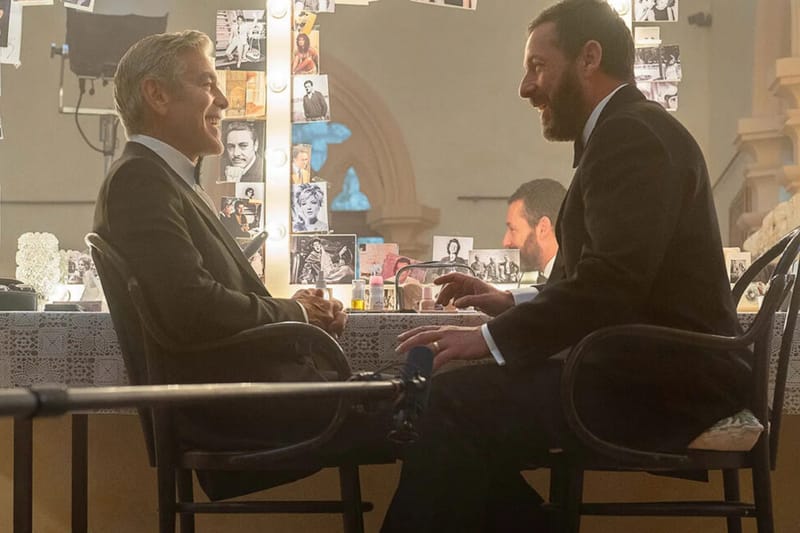 Primeiras imagens mostram George Clooney e Adam Sandler em ‘Jay Kelly’, novo filme da Netflix