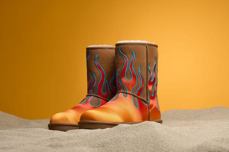 Nova collab da UGG com Jeremy Scott traz de volta as botas com chamas superquentinhas