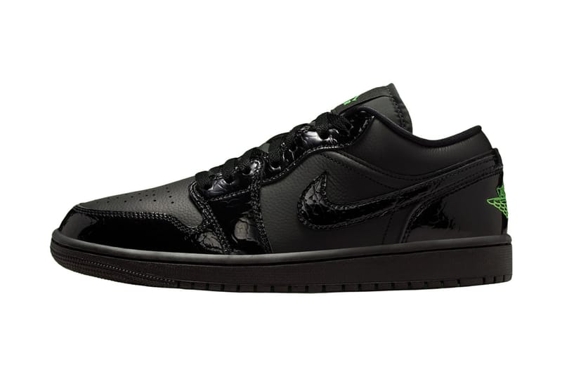 Imagens oficiais do Air Jordan 1 Low “Black/Scream Green”