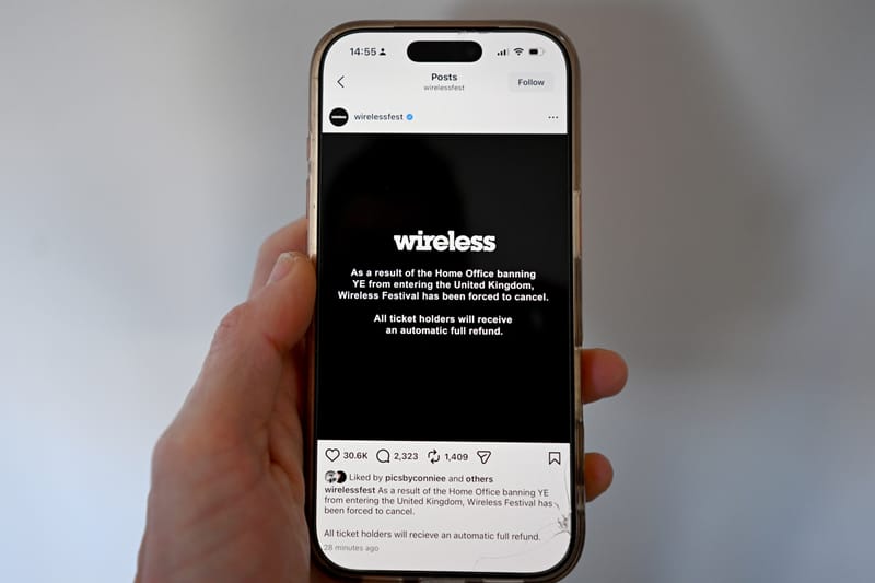 Wireless Festival é cancelado após banimento de Ye do Reino Unido