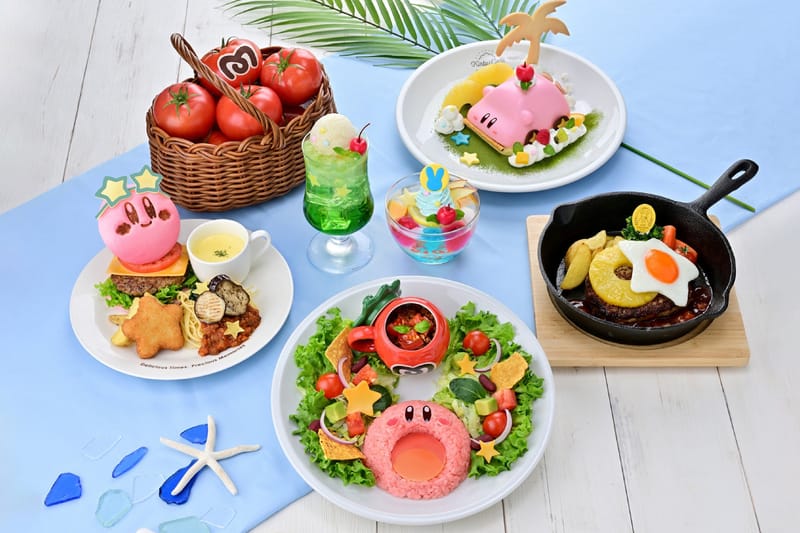 Menu de Verão 2026 do Kirby Café no Japão transforma itens de cura dos jogos em sete power-ups deliciosos