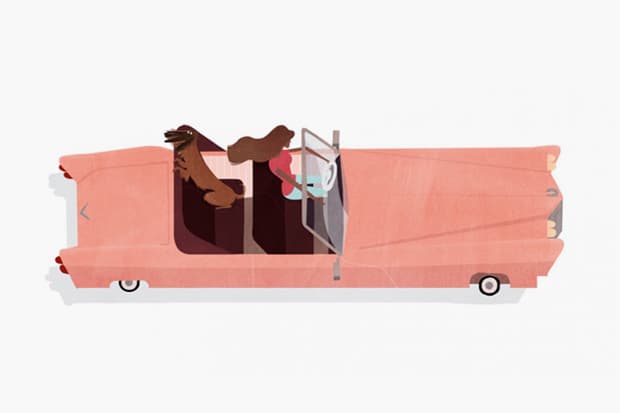 Emmanuelle Walker “Dogs & Cars” 系列畫作