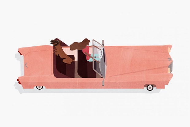 Emmanuelle Walker “Dogs & Cars” 系列畫作