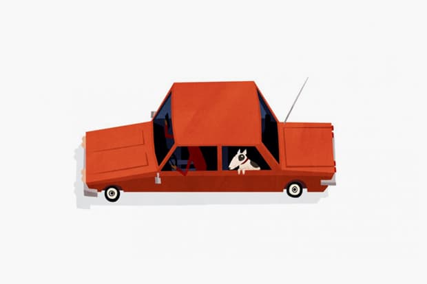 Emmanuelle Walker “Dogs & Cars” 系列畫作