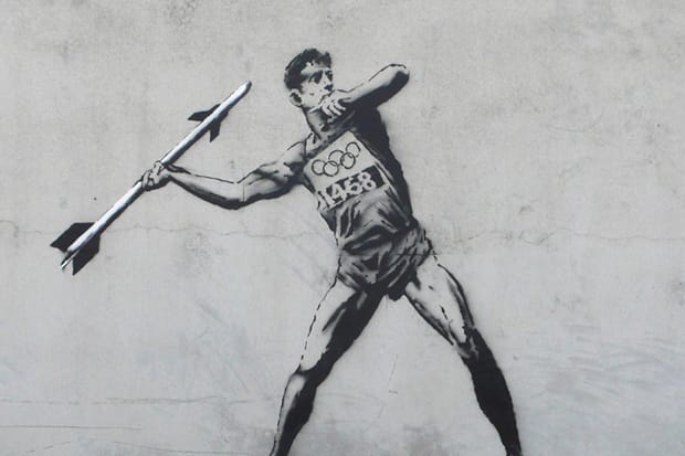 怪誕塗鴉創意藝術家 Banksy 最新針對 2012 倫敦奧運 Olympics 的街頭創作曝光！