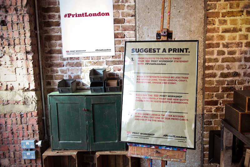 Levi’s Print Workshop in London with Anthony Burrill 工作坊