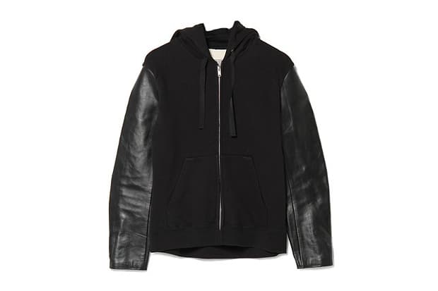 UNDERCOVER 2012 秋冬 J4801 Leather-Sleeved Hoodie 異素材外套
