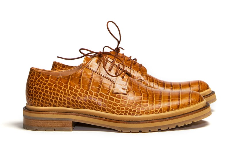 Dries Van Noten Structure Rust Derby Shoes 鱷魚皮革鞋款