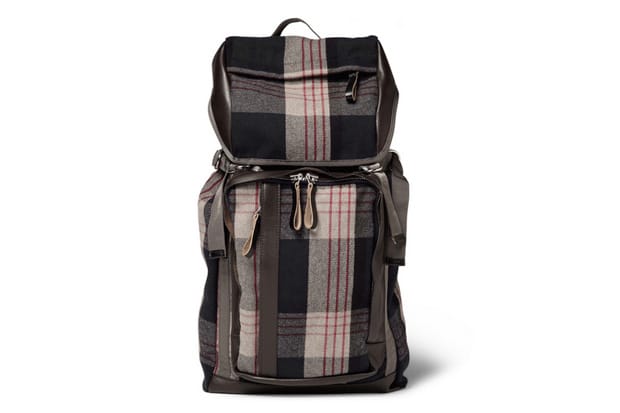 Marni 2012 秋季皮革包邊格紋設計背包