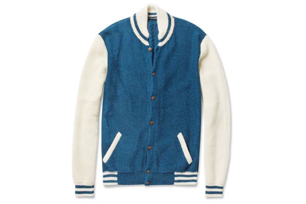 Monsieur Lacenaire Teddy Knitted Alpaca Varsity Cardigan