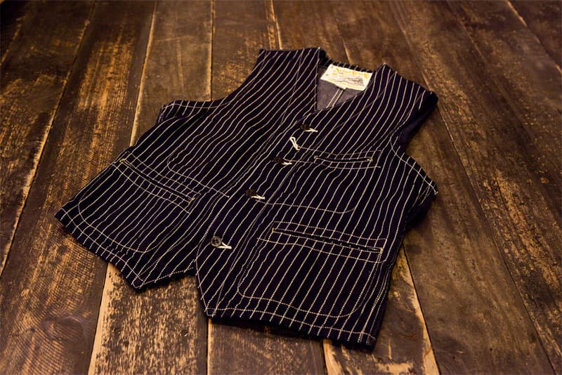 Sugar Cane 2012 8oz 丹寧製條紋背心外套