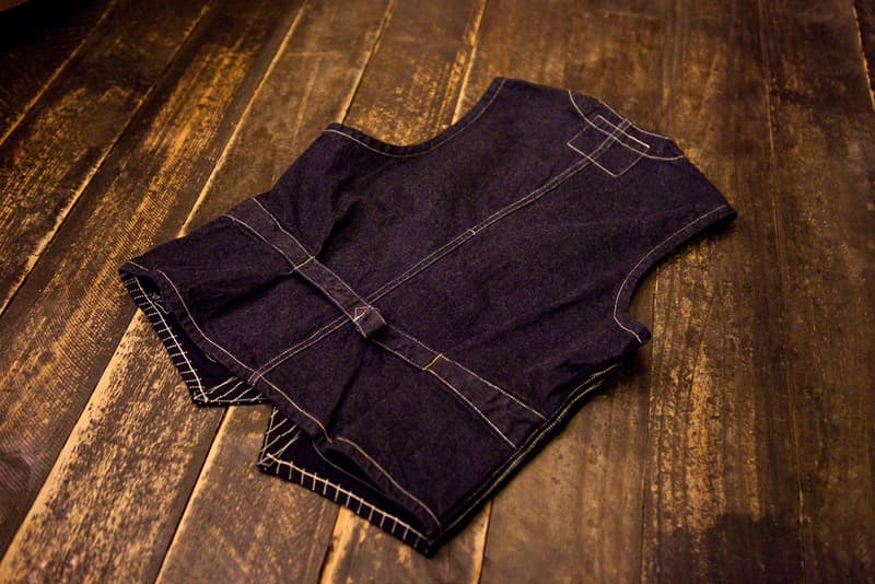 Sugar Cane 2012 8oz 丹寧製條紋背心外套