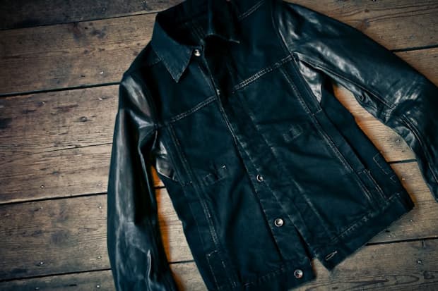 Rick Owens DRKSHDW 皮革手袖丹寧外套