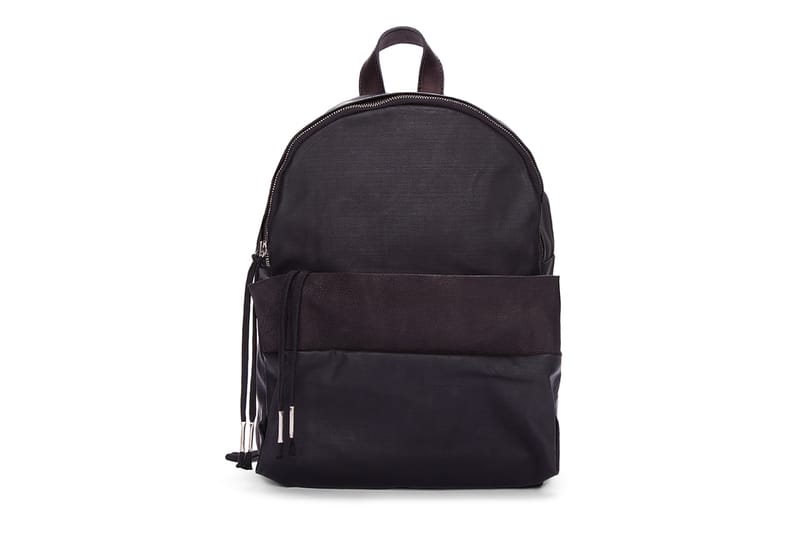 SILENT Damir Doma Black 皮革/上蠟帆布 Bango Backpack 背包