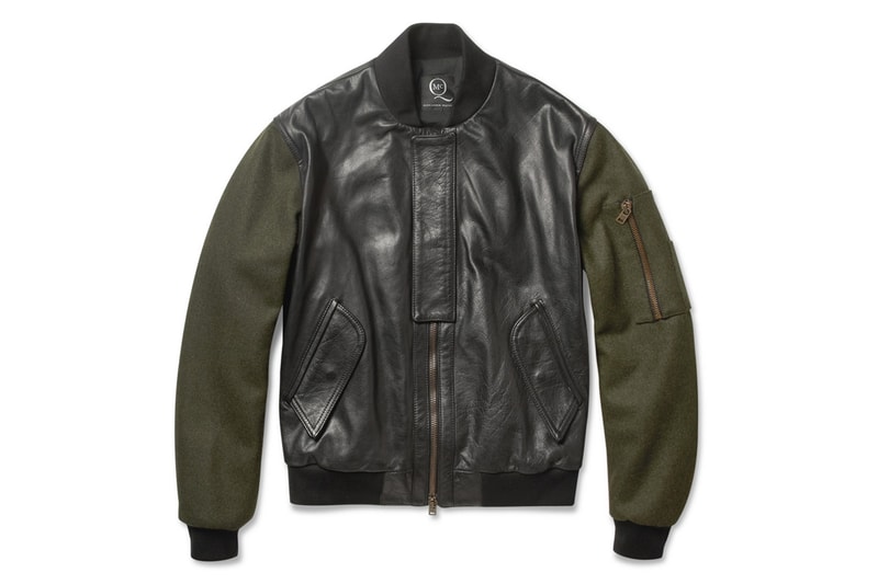 McQ by Alexander McQueen 2012 秋冬 Contrast-Sleeve Padded Leather Bomber Jacket